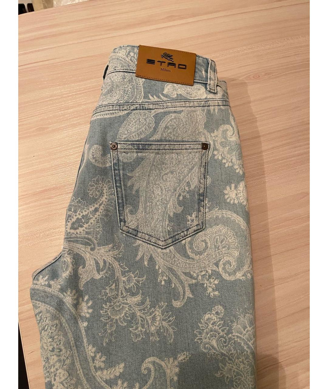 ETRO Голубые хлопковые прямые джинсы, фото 3