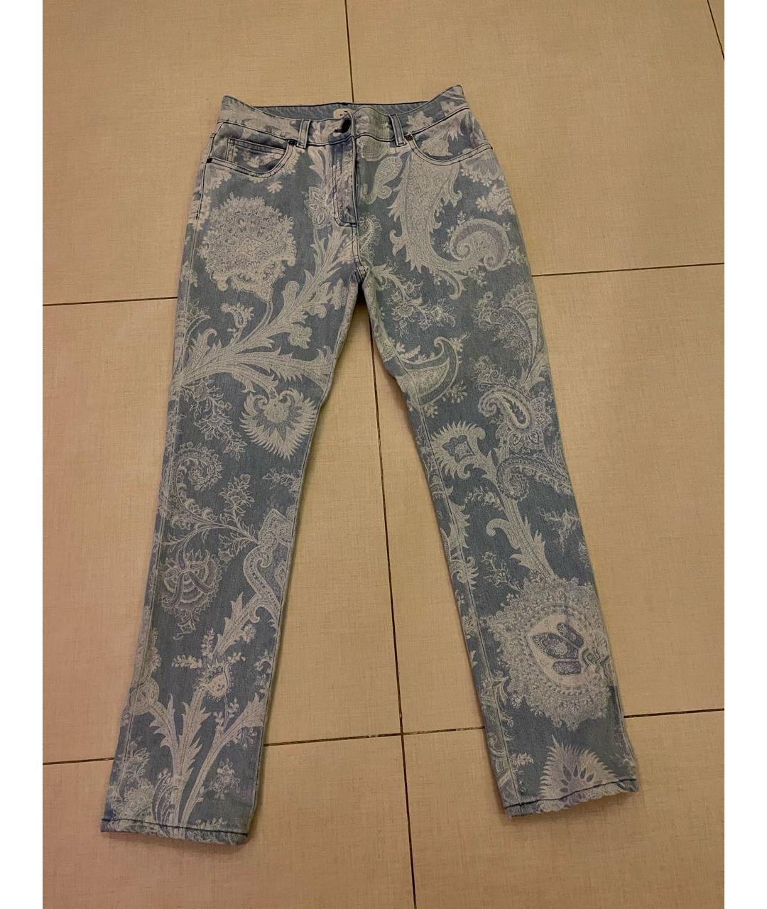 ETRO Голубые хлопковые прямые джинсы, фото 5