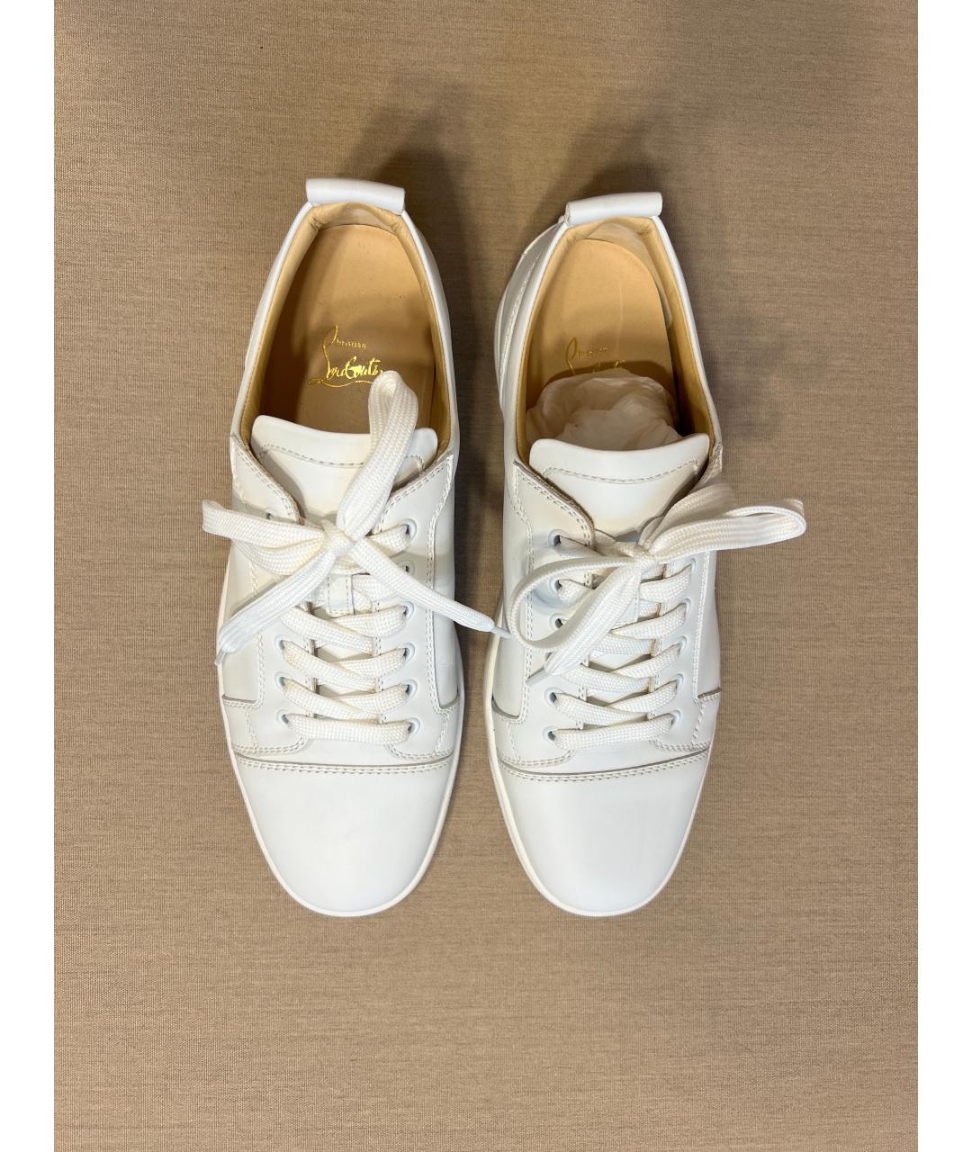 CHRISTIAN LOUBOUTIN Белые кожаные низкие кроссовки / кеды, фото 2