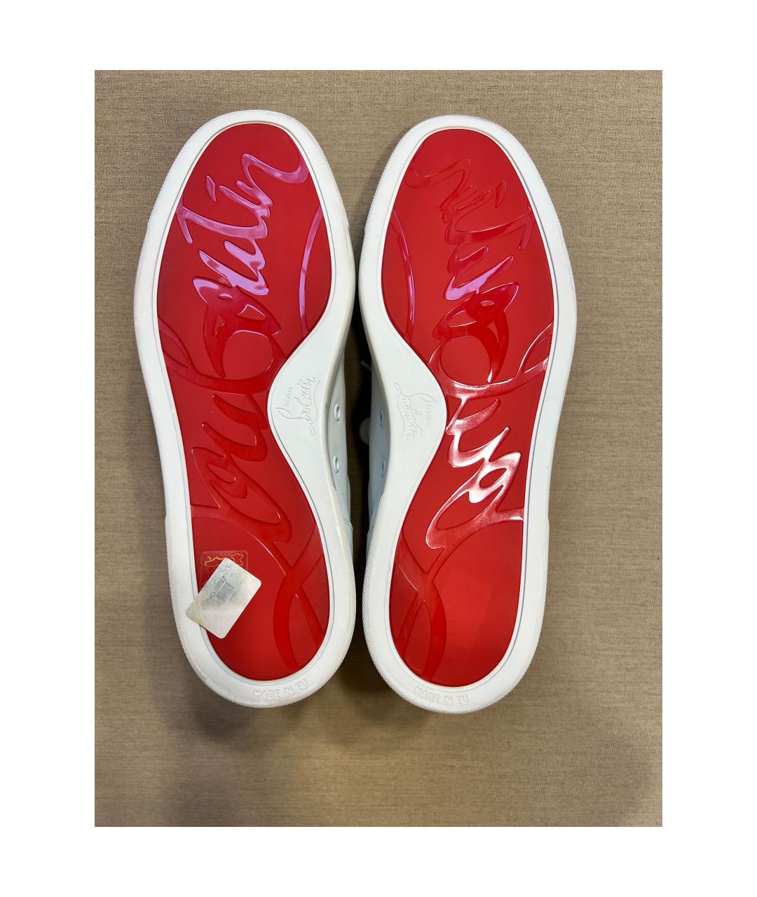 CHRISTIAN LOUBOUTIN Белые кожаные низкие кроссовки / кеды, фото 3