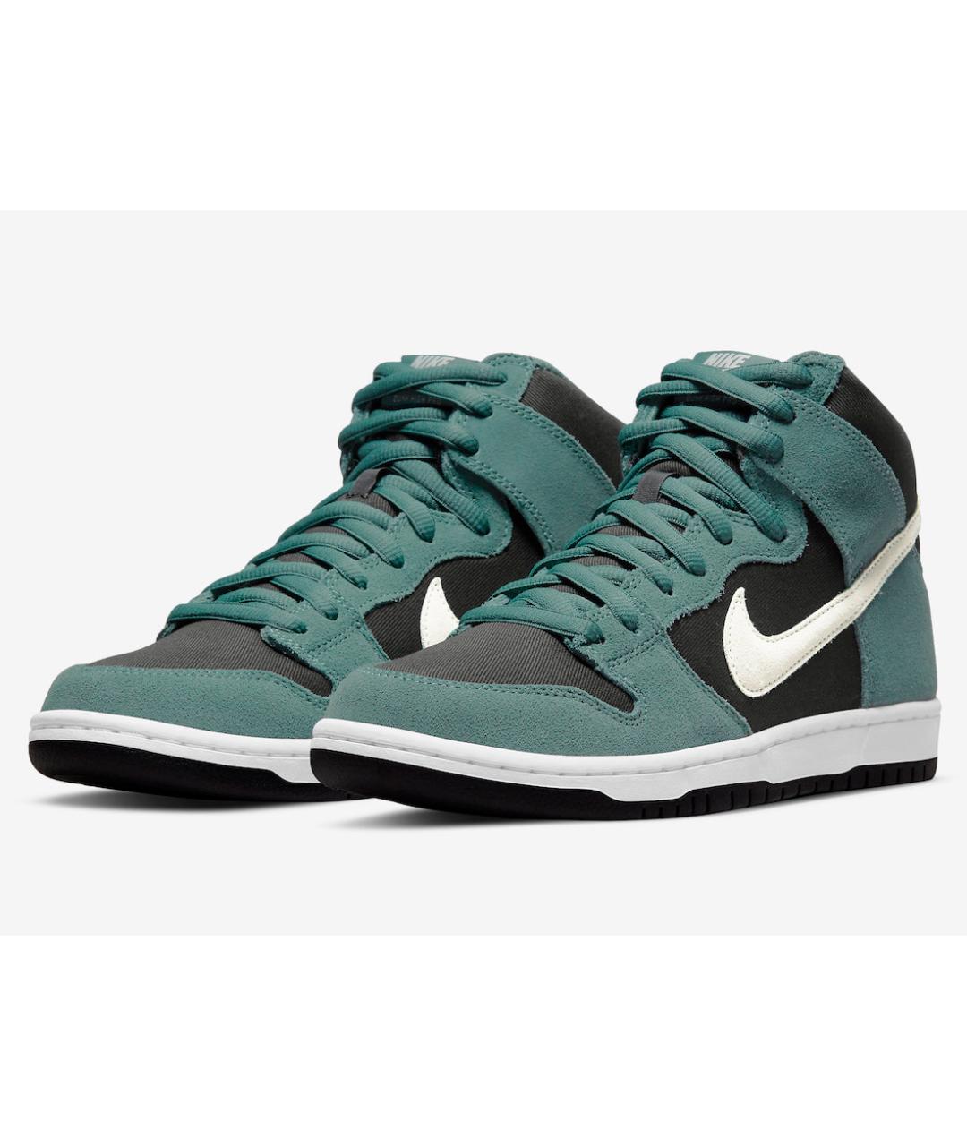 NIKE Зеленые замшевые высокие кроссовки / кеды, фото 2