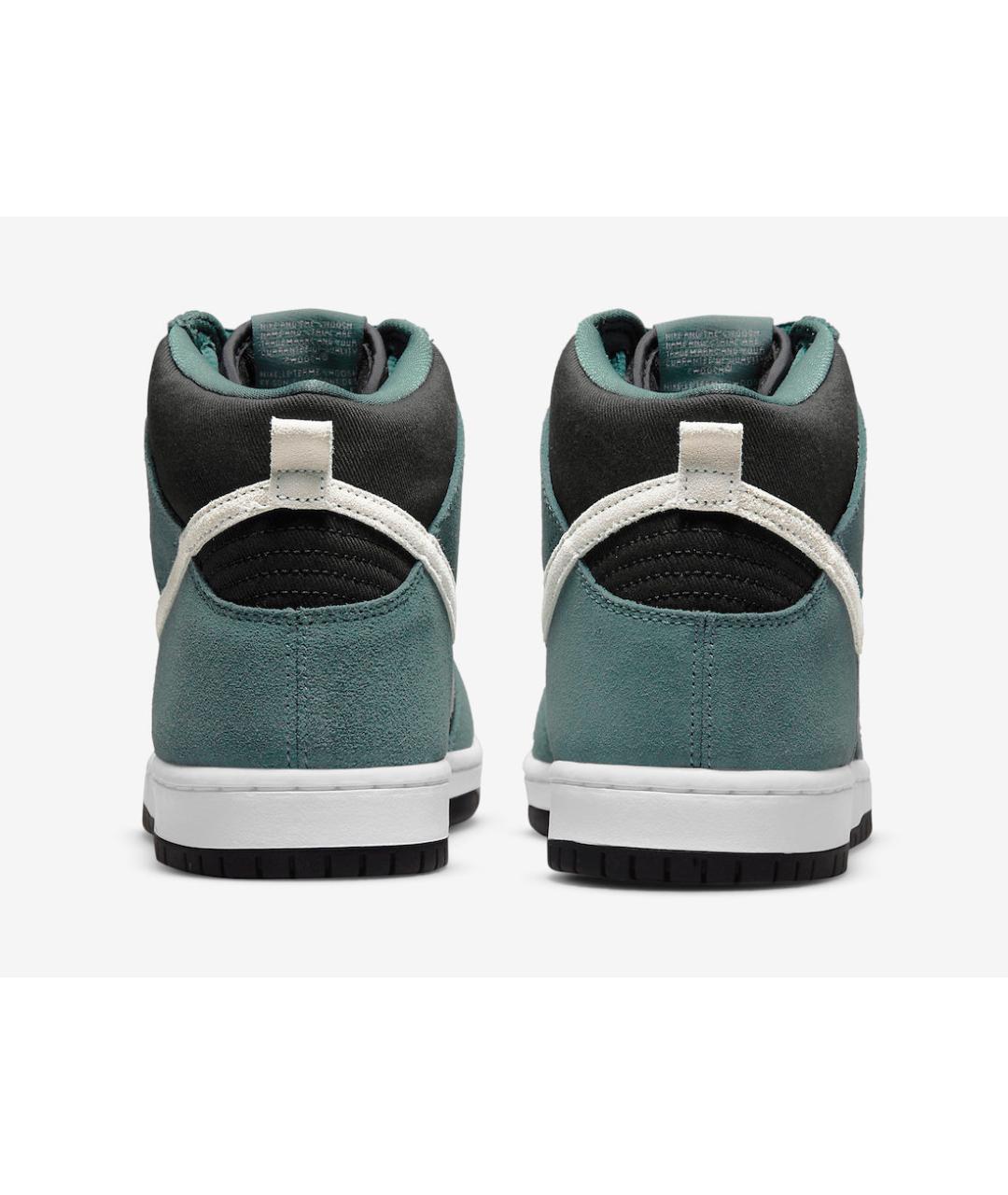 NIKE Зеленые замшевые высокие кроссовки / кеды, фото 4