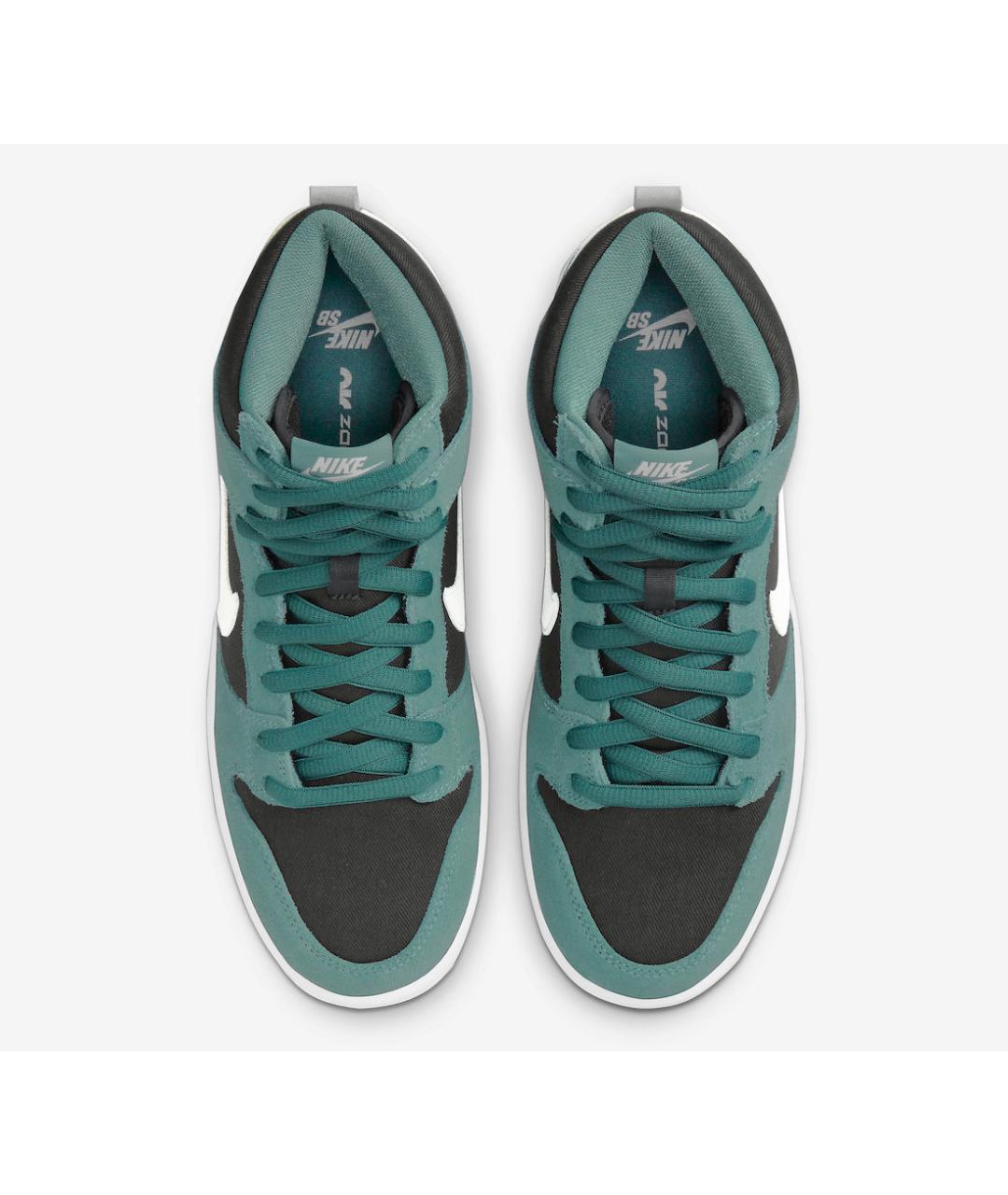 NIKE Зеленые замшевые высокие кроссовки / кеды, фото 3