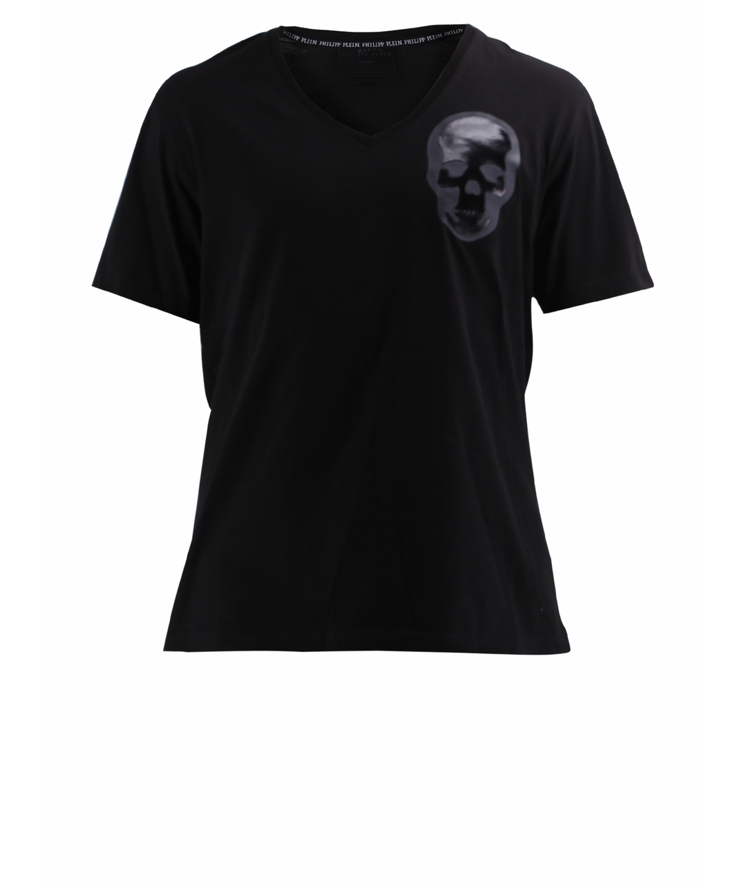 PHILIPP PLEIN Черная хлопко-эластановая футболка, фото 1