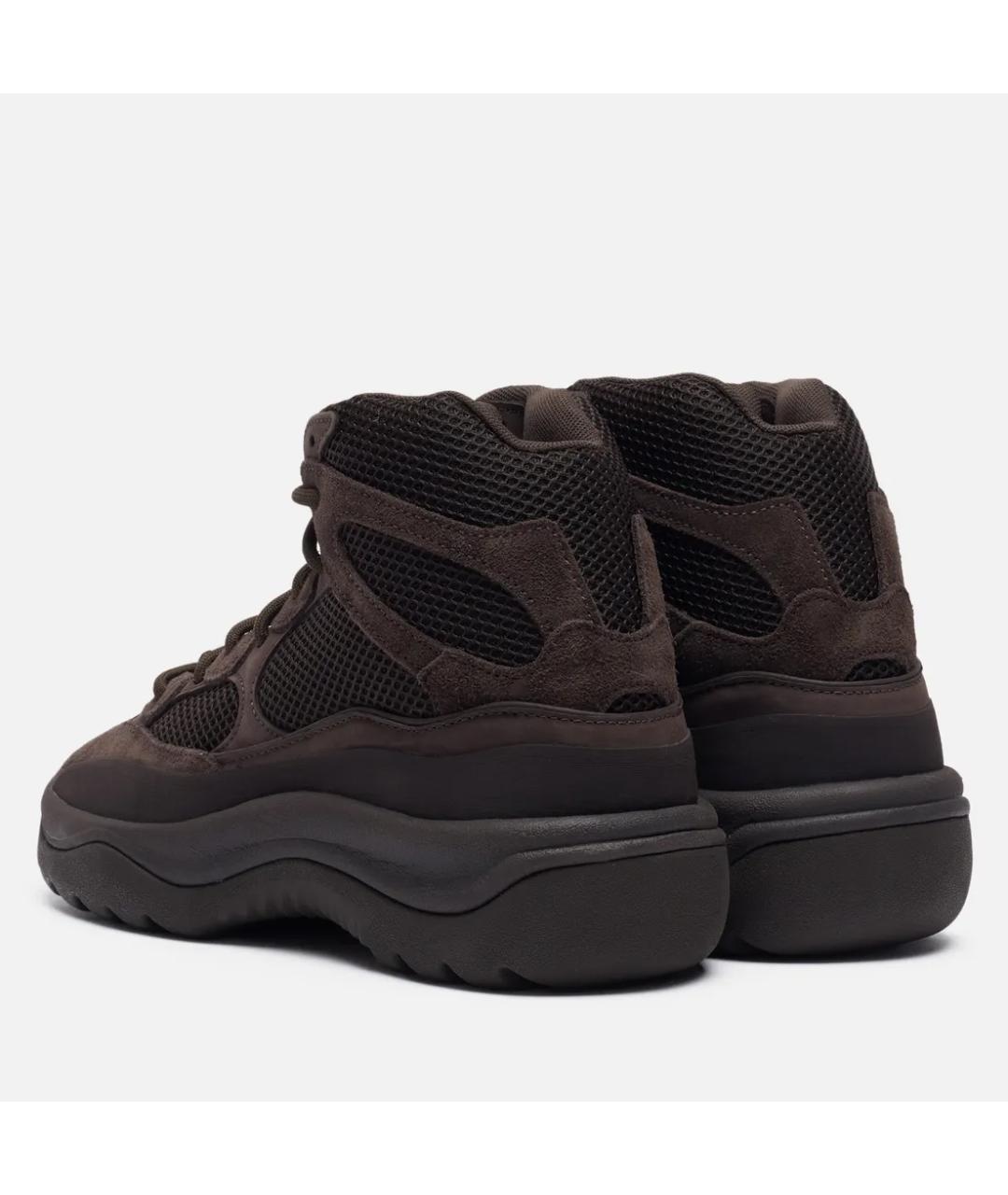 ADIDAS YEEZY Коричневые замшевые высокие кроссовки / кеды, фото 4
