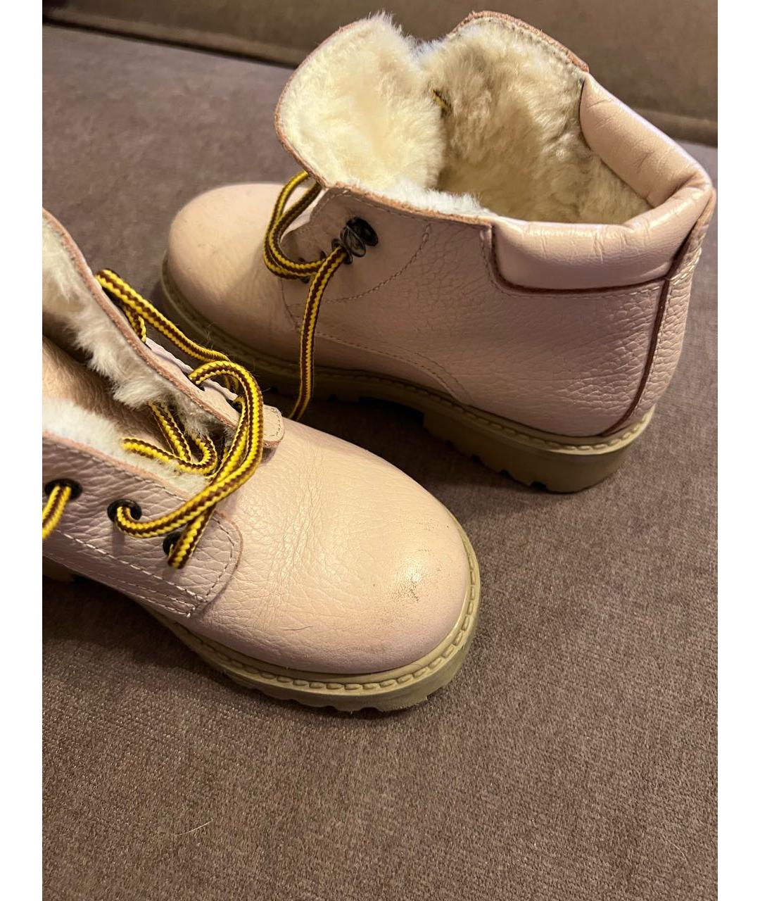 GALLUCCI Бежевые кожаные ботинки, фото 6
