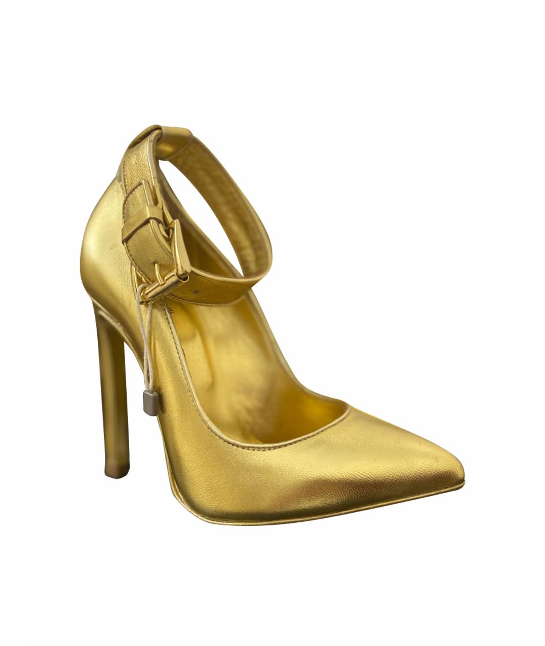 JUST CAVALLI Золотые туфли из лакированной кожи, фото 1