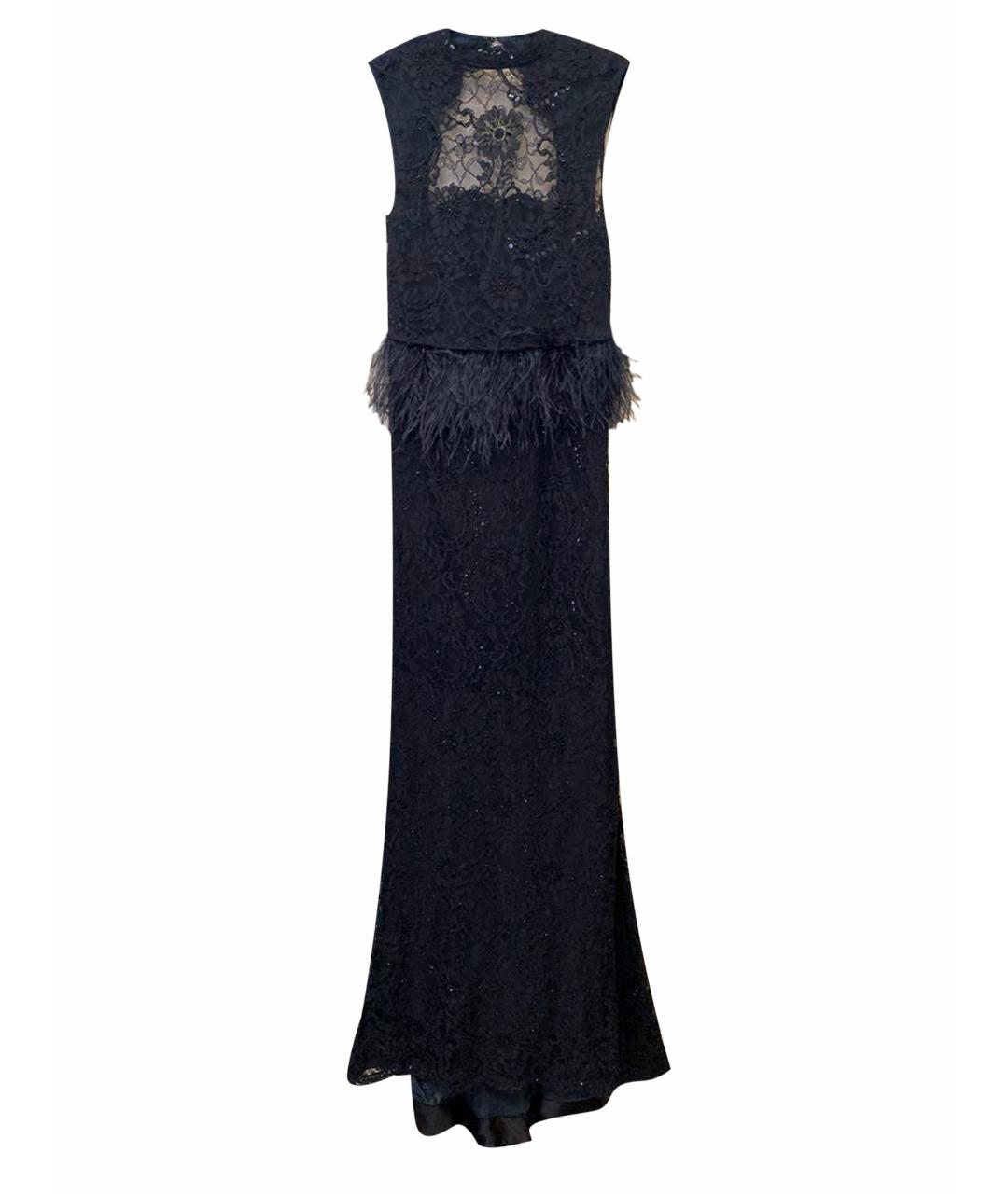 ALICE+OLIVIA Черное шелковое вечернее платье, фото 1