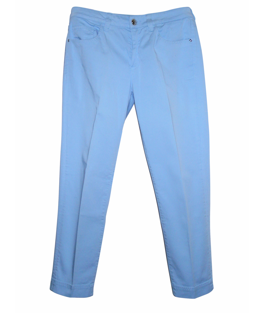 CERRUTI 1881 Голубые хлопковые брюки узкие, фото 1