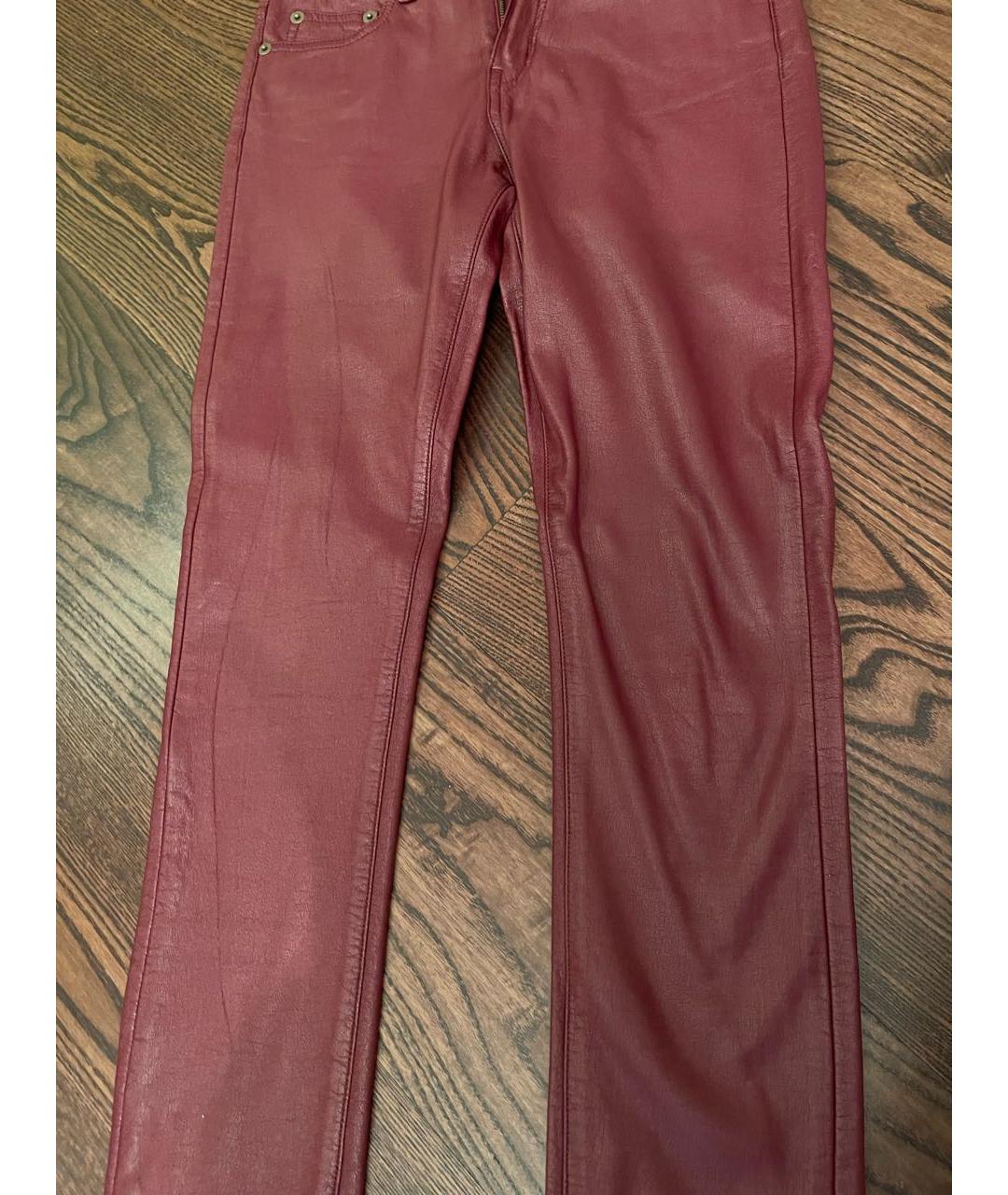 SAINT LAURENT Бордовые брюки узкие, фото 2