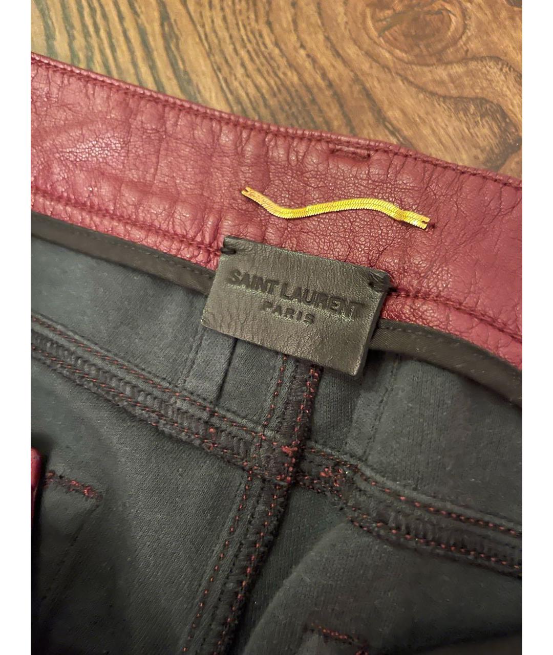 SAINT LAURENT Бордовые брюки узкие, фото 3