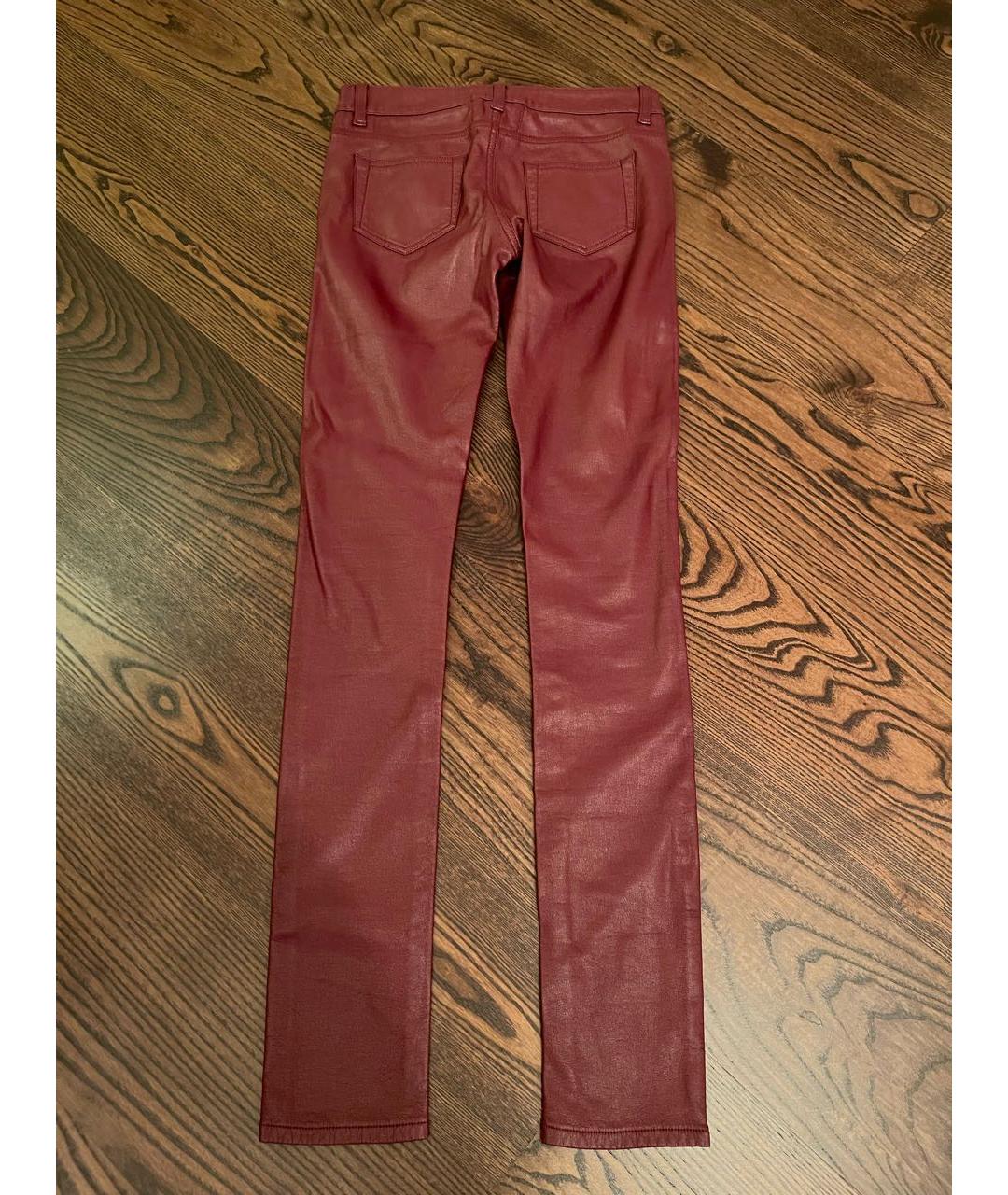 SAINT LAURENT Бордовые брюки узкие, фото 7