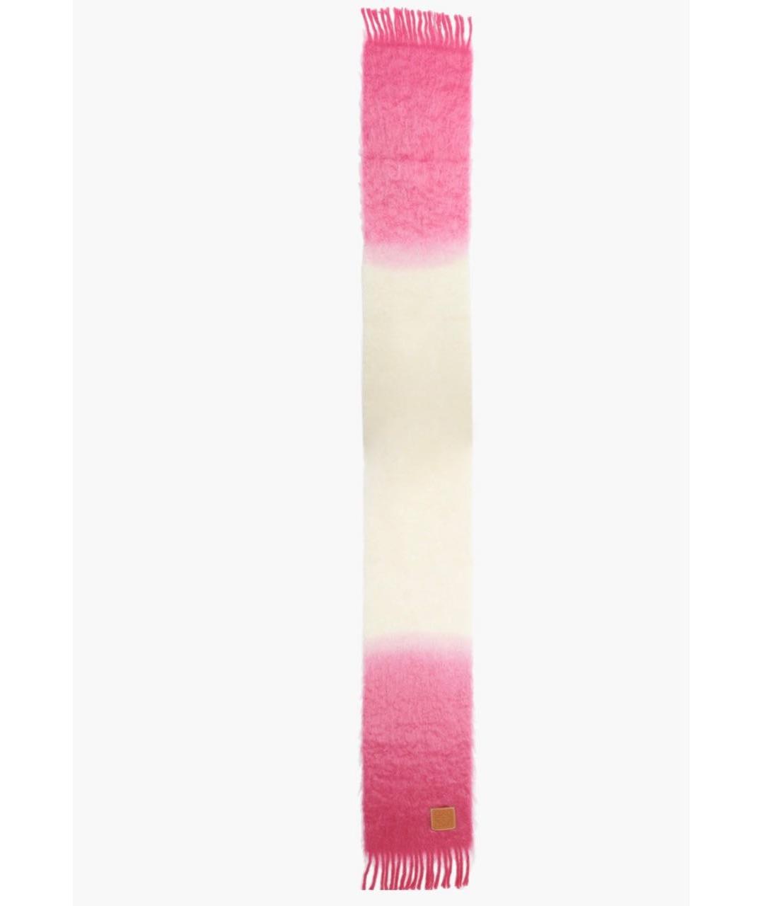 LOEWE Розовый шерстяной шарф, фото 3