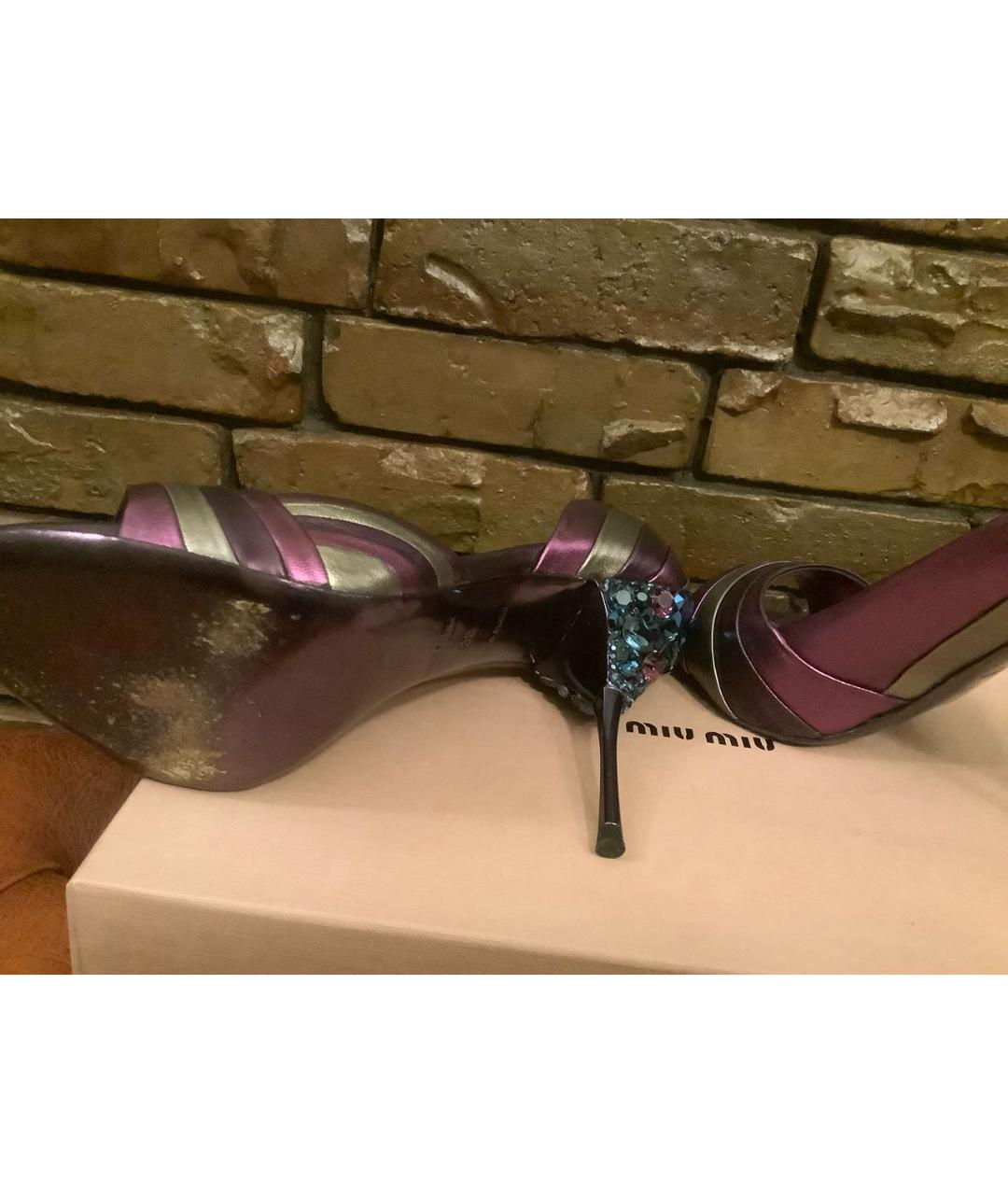 MIU MIU Мульти кожаные туфли, фото 5
