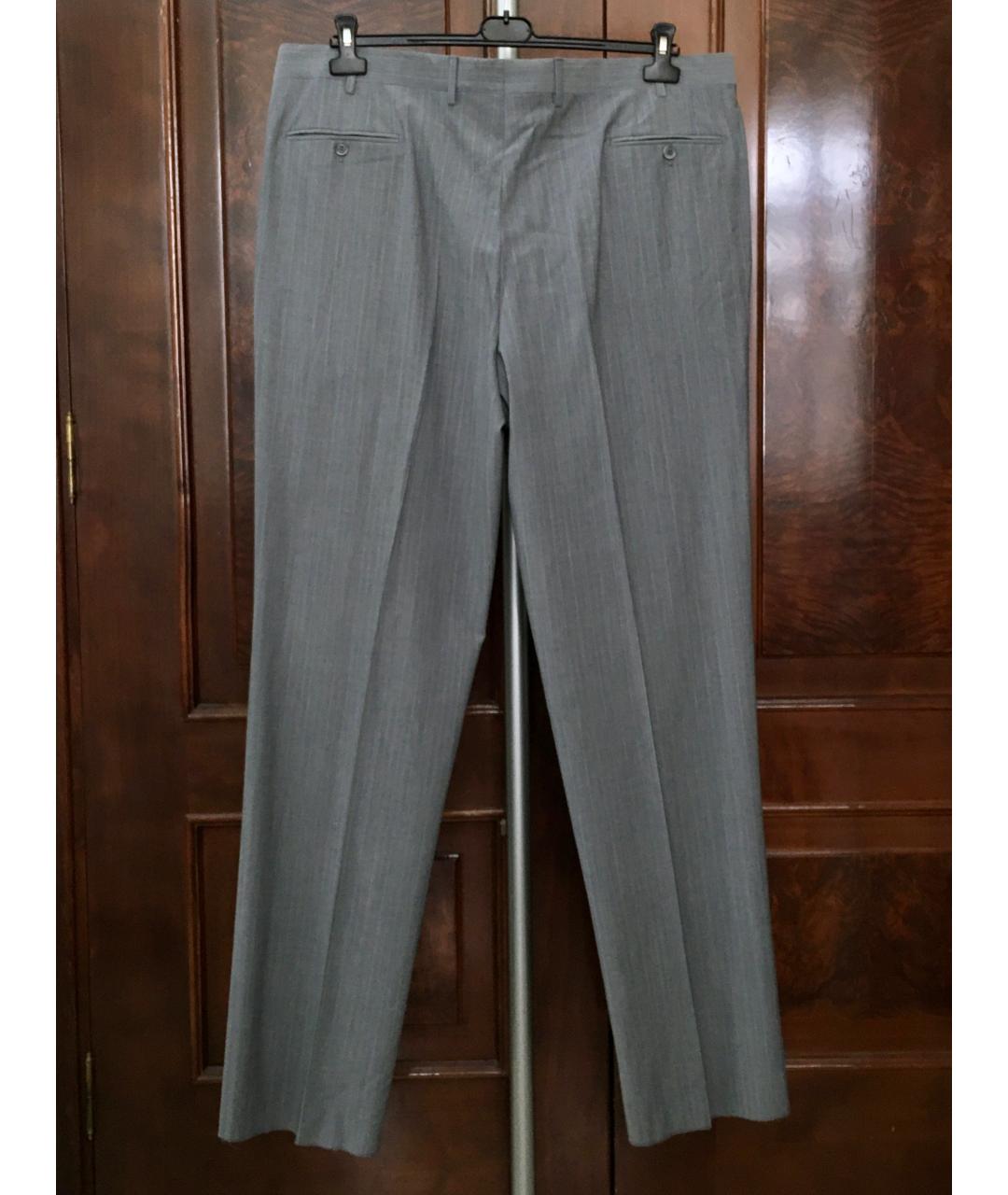 RAVAZZOLO Серые шерстяные классические брюки, фото 2