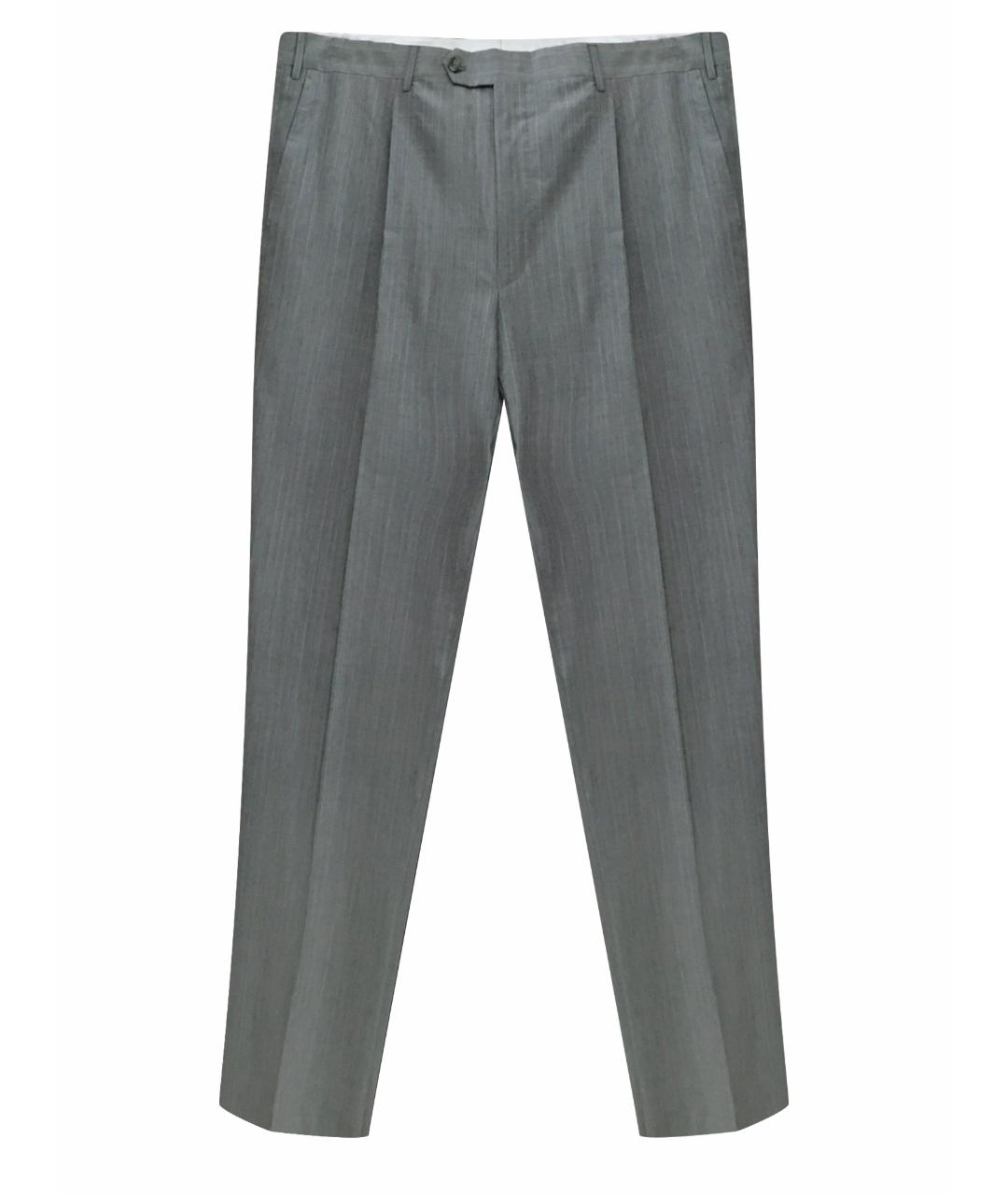 RAVAZZOLO Серые шерстяные классические брюки, фото 1