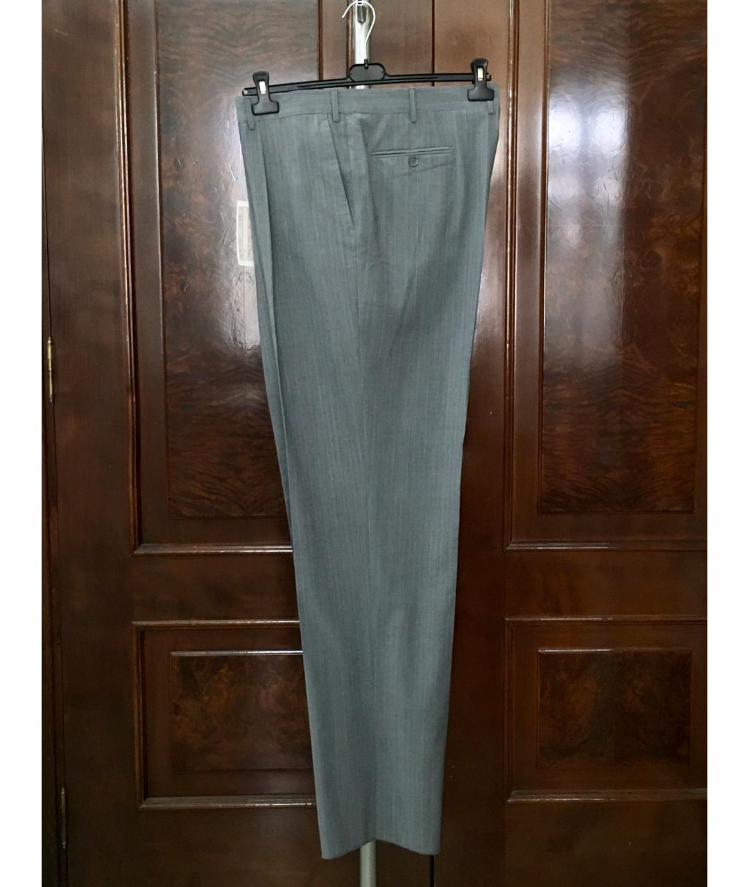 RAVAZZOLO Серые шерстяные классические брюки, фото 7