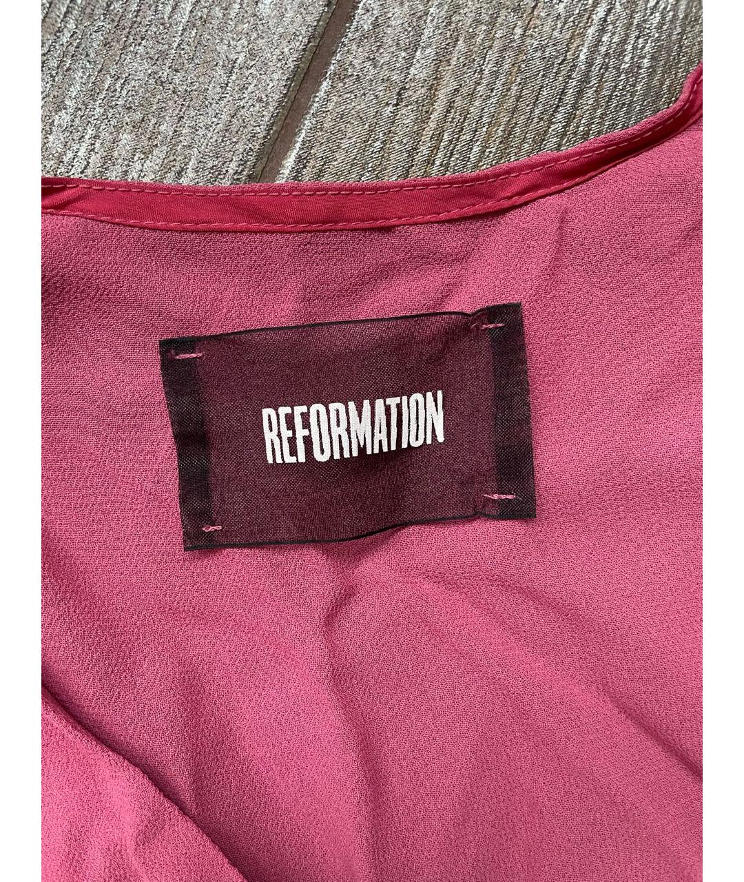 REFORMATION Розовое вискозное повседневное платье, фото 3