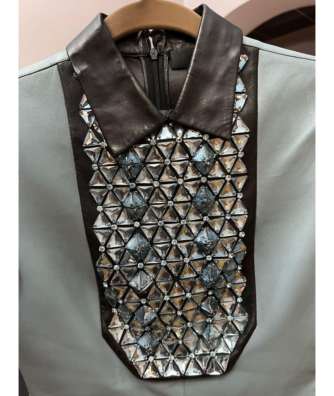 GUCCI Голубое кожаное вечернее платье, фото 4