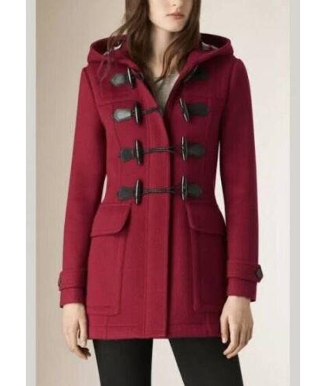 BURBERRY Красное шерстяное пальто, фото 5