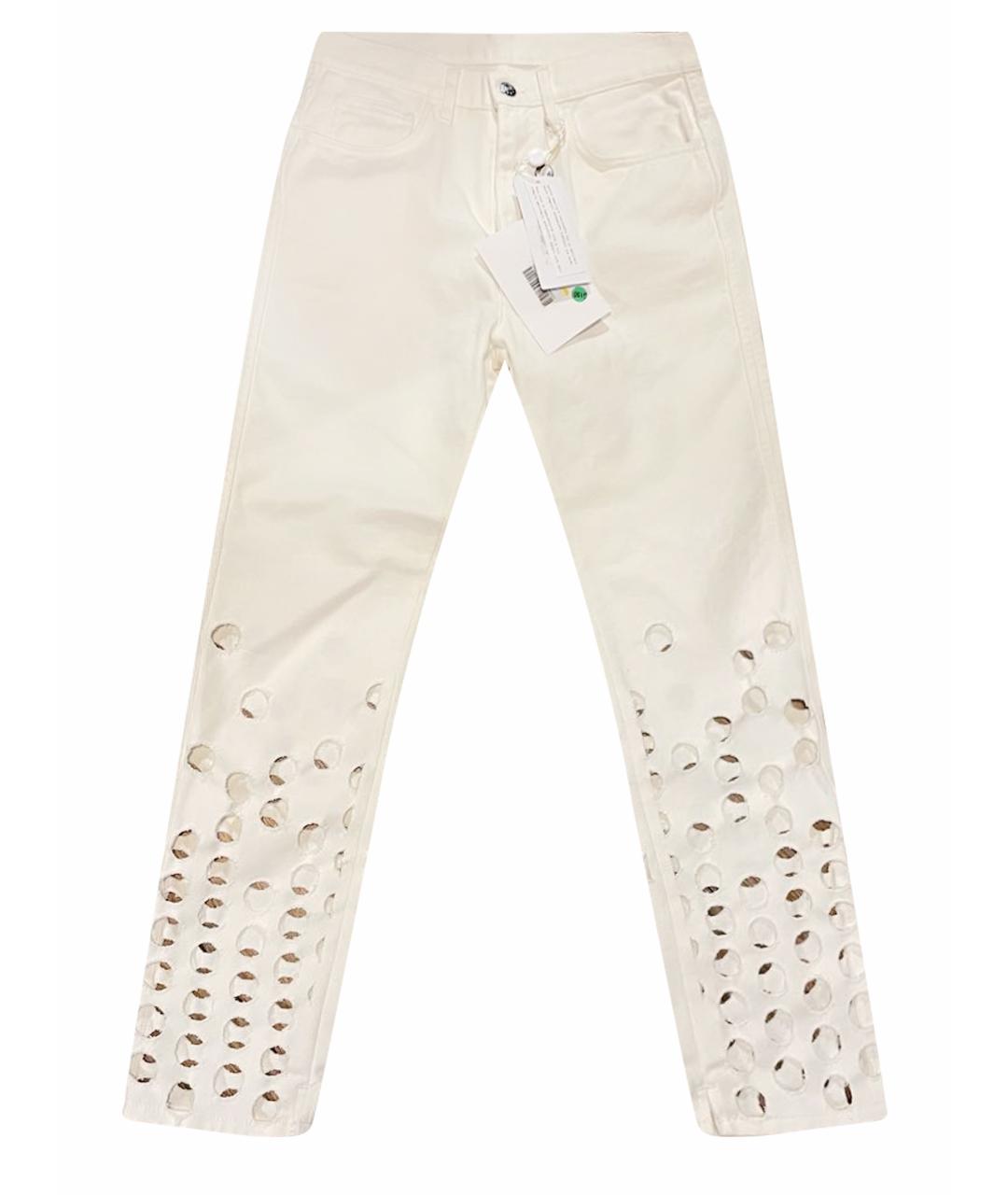 MAISON MARGIELA Белые хлопковые джинсы слим, фото 1