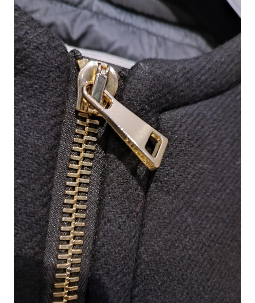 MONCLER Черное шерстяное пальто, фото 7