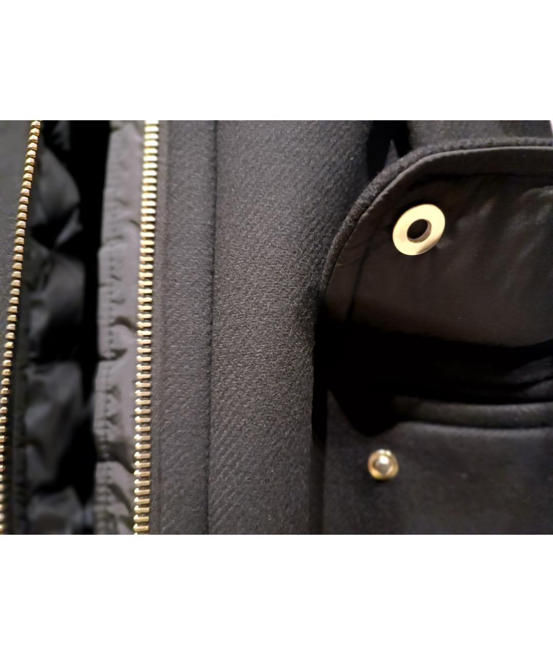 MONCLER Черное шерстяное пальто, фото 6