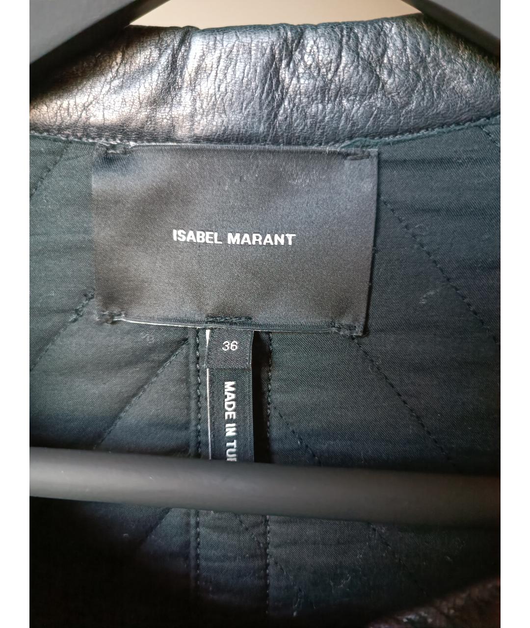 ISABEL MARANT Черное кожаное пальто, фото 4