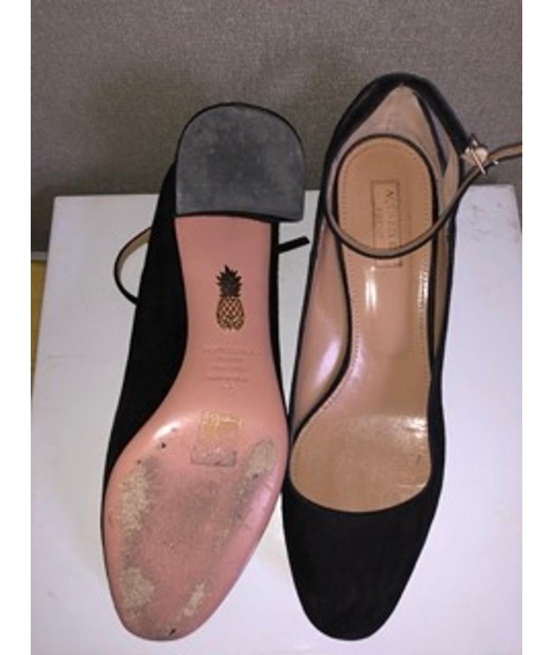 AQUAZZURA Черные замшевые туфли, фото 5