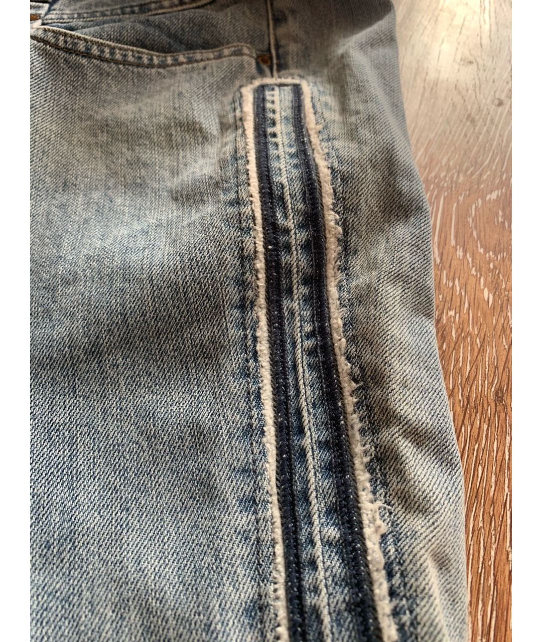 DIESEL Голубые хлопковые прямые джинсы, фото 7