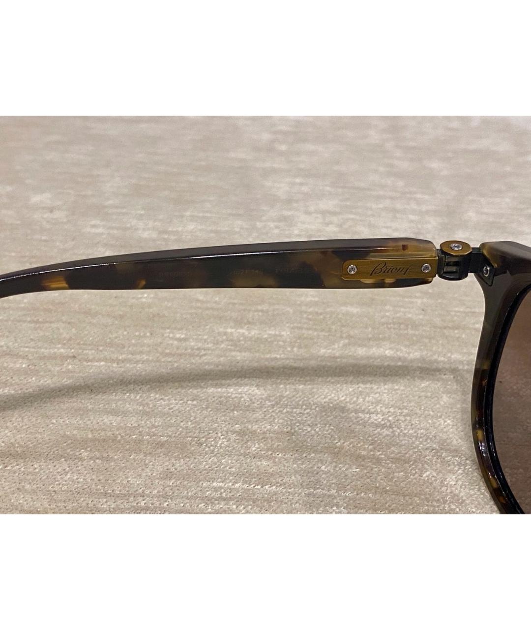 BRIONI Коричневые металлические солнцезащитные очки, фото 8