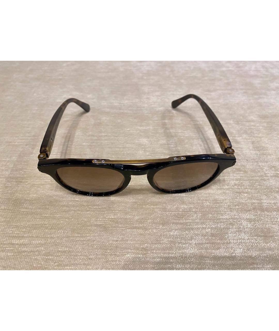 BRIONI Коричневые металлические солнцезащитные очки, фото 3