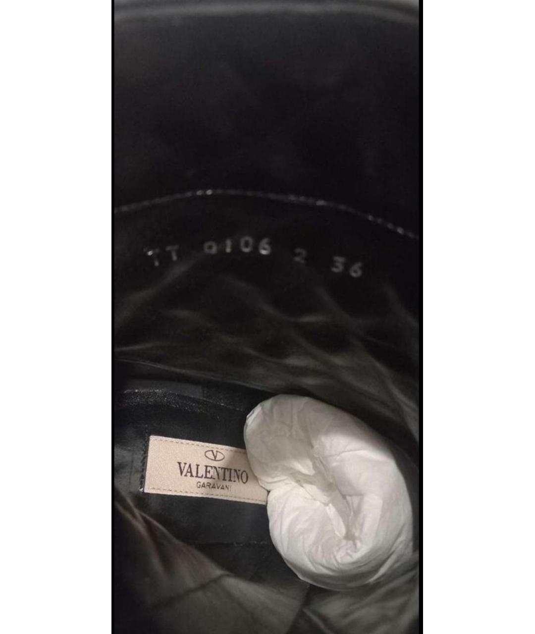 VALENTINO Черные кожаные ботильоны, фото 4