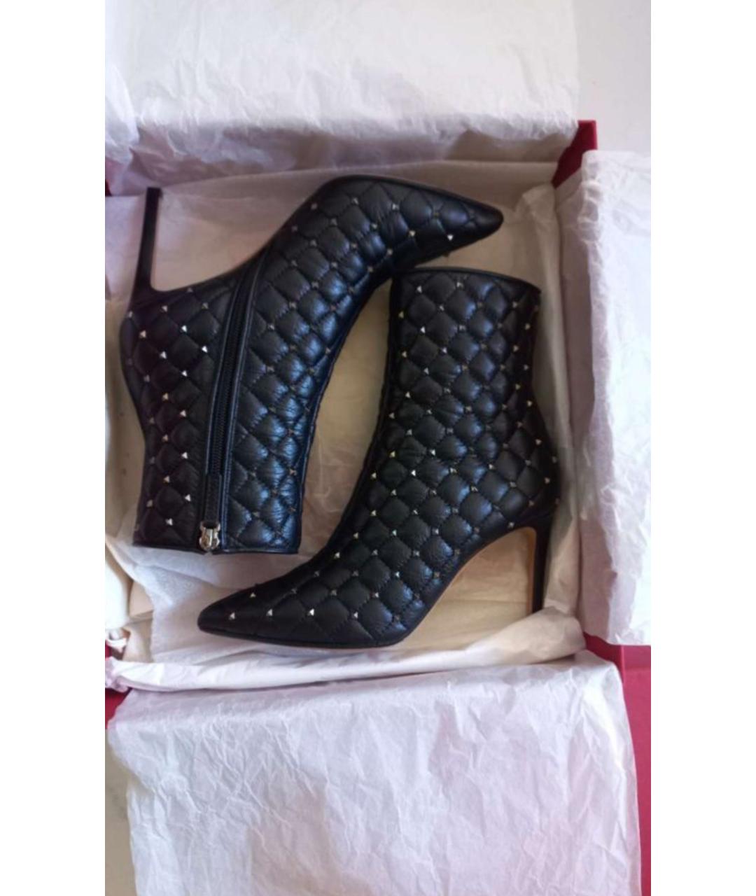 VALENTINO Черные кожаные ботильоны, фото 7