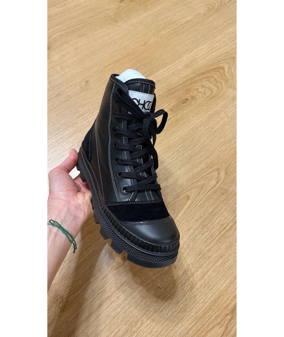 JIMMY CHOO Черные кожаные ботинки, фото 8