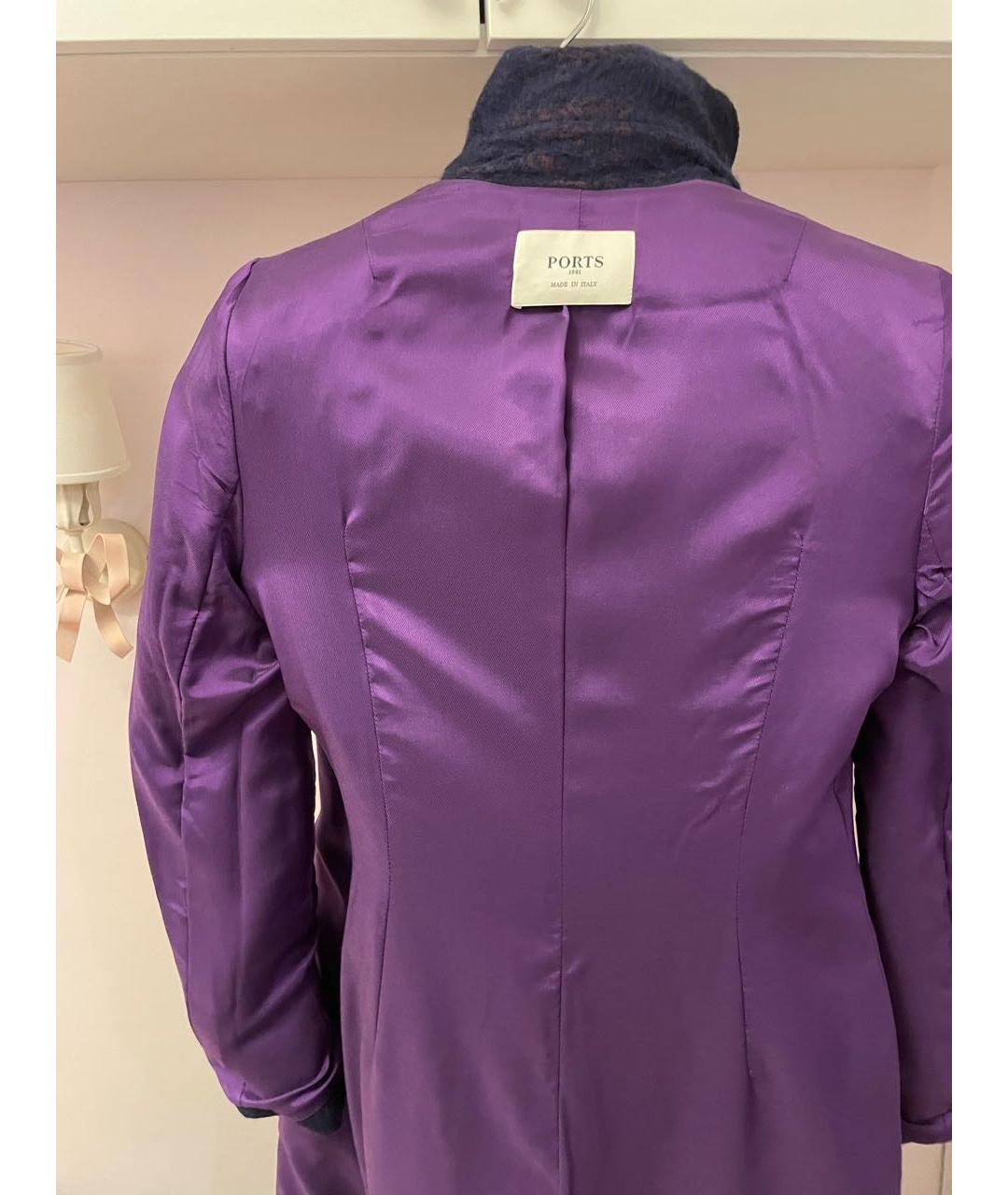 PORTS 1961 Фиолетовое шерстяное пальто, фото 3