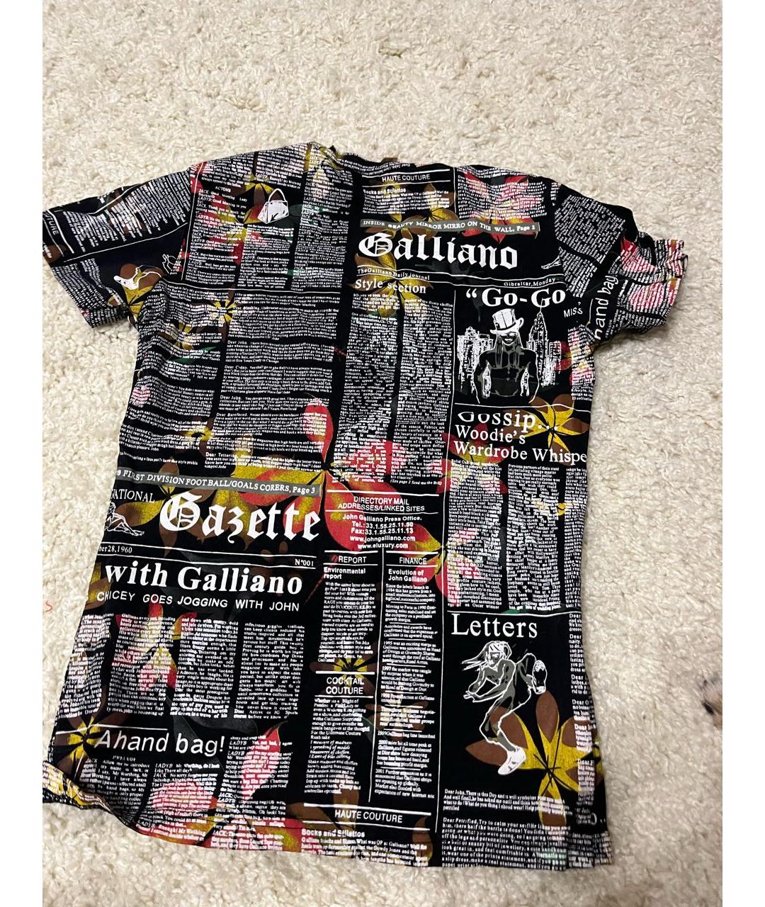 JOHN GALLIANO VINTAGE Черная хлопко-эластановая футболка, фото 2