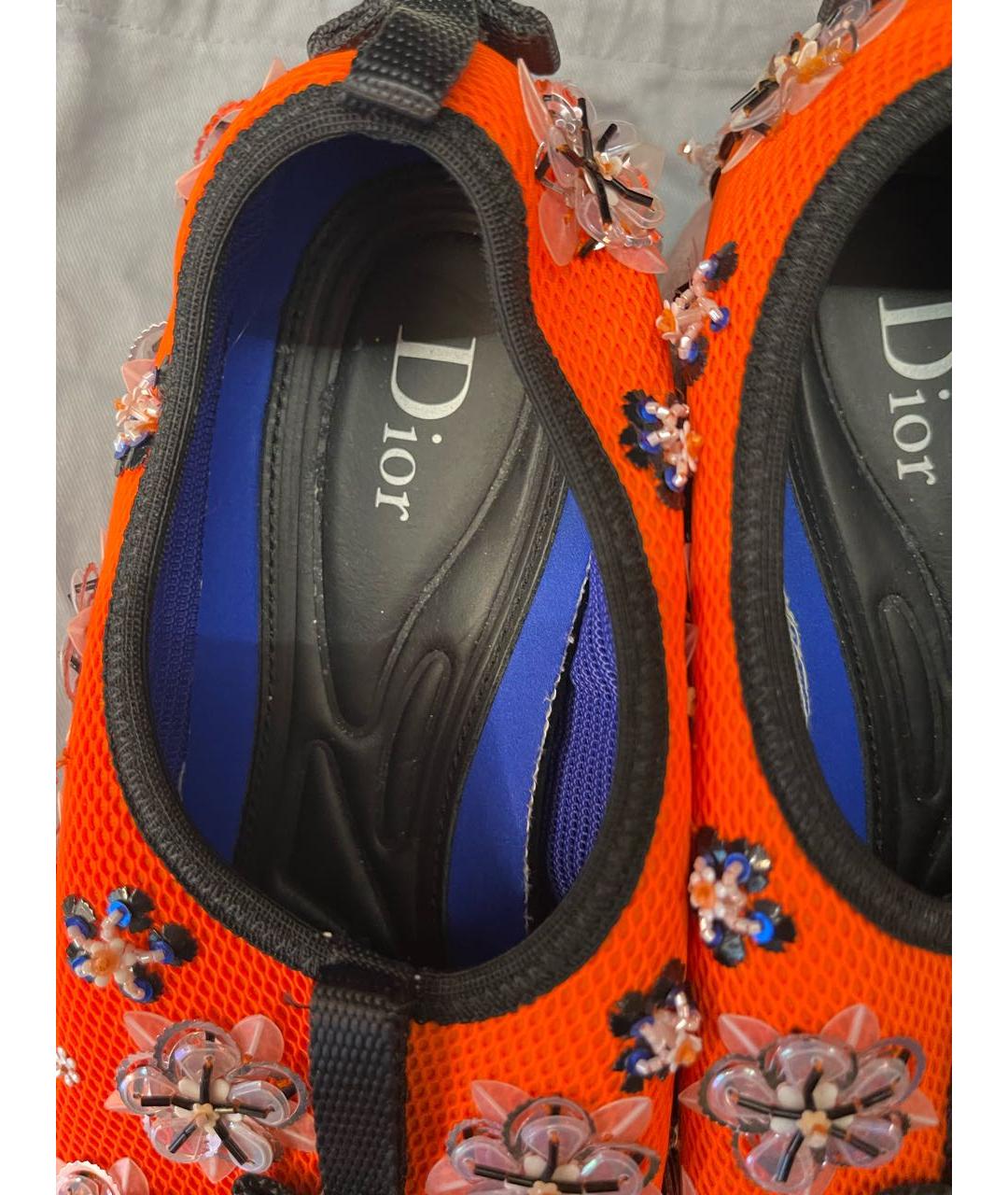CHRISTIAN DIOR PRE-OWNED Оранжевое текстильные кроссовки, фото 6