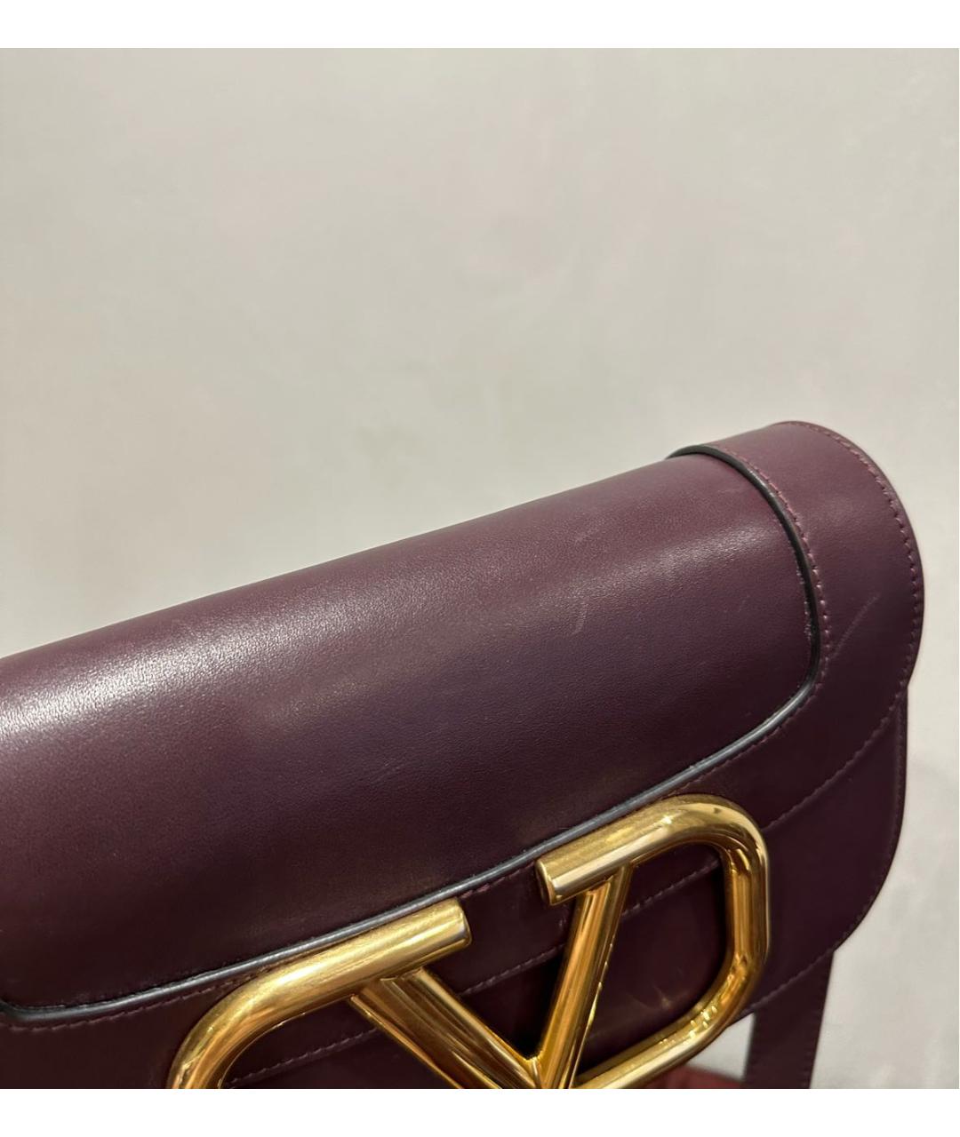 VALENTINO Фиолетовая кожаная сумка через плечо, фото 5
