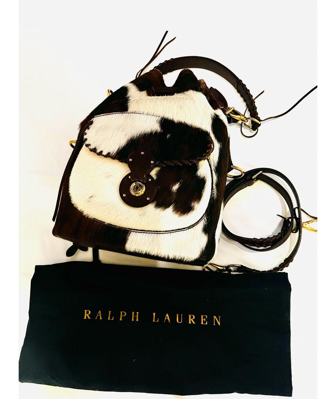 RALPH LAUREN Коричневая меховая сумка с короткими ручками, фото 6