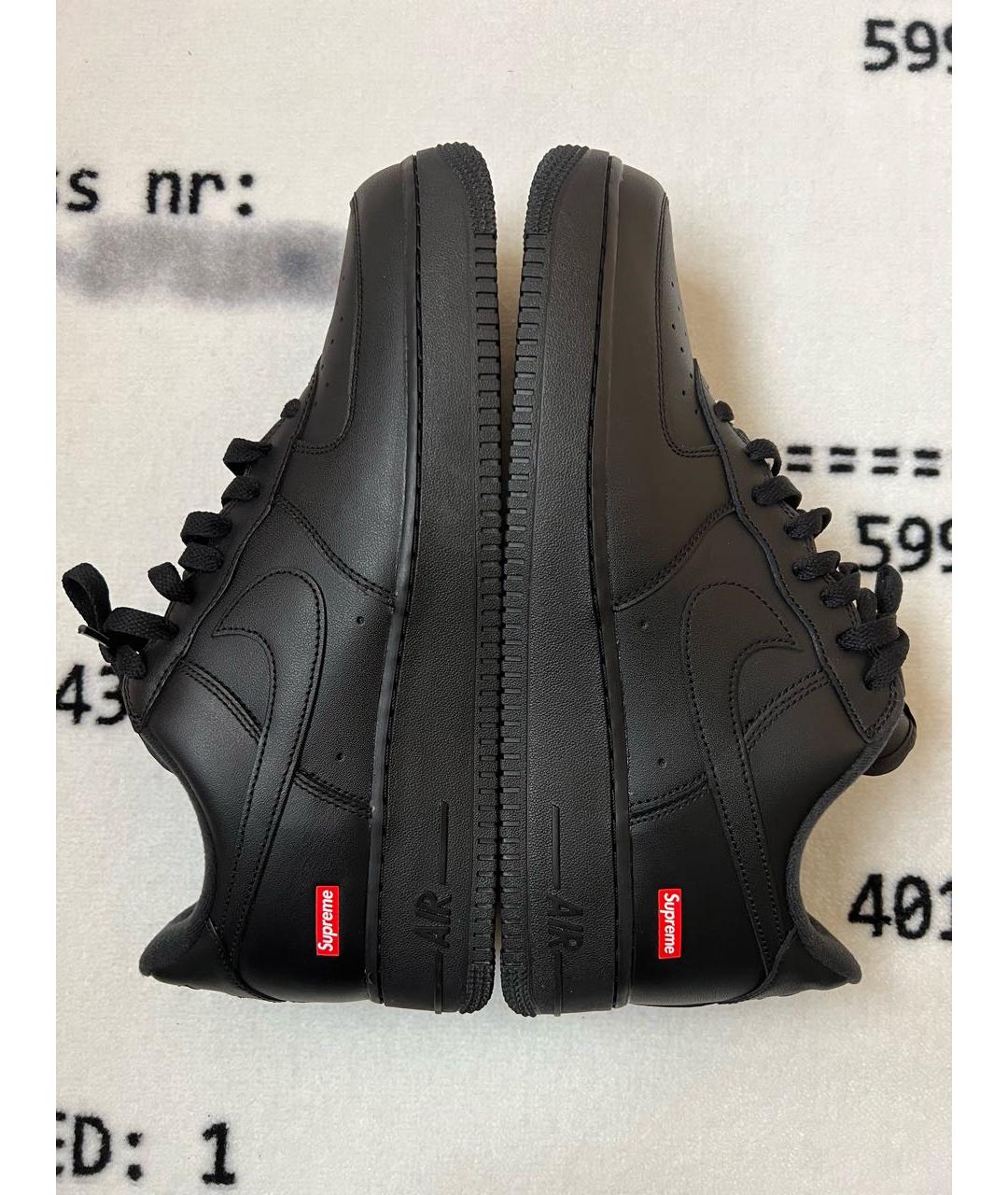 NIKE Черные кожаные низкие кроссовки / кеды, фото 7