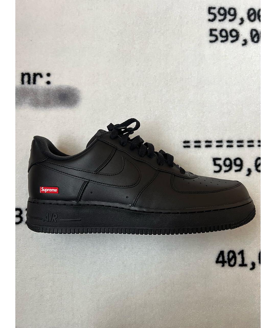 NIKE Черные кожаные низкие кроссовки / кеды, фото 8