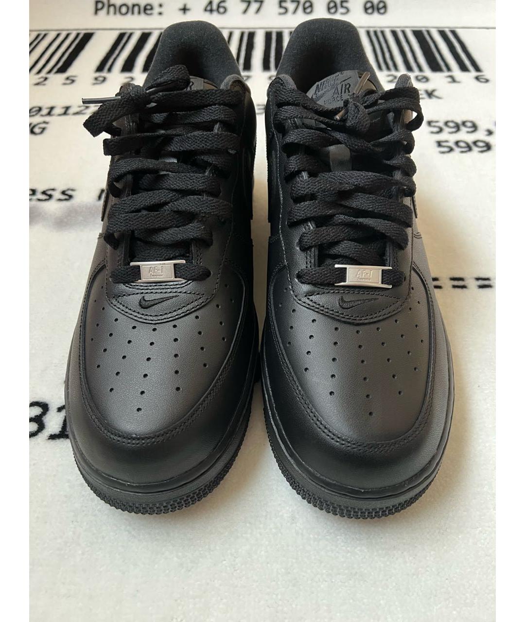NIKE Черные кожаные низкие кроссовки / кеды, фото 2