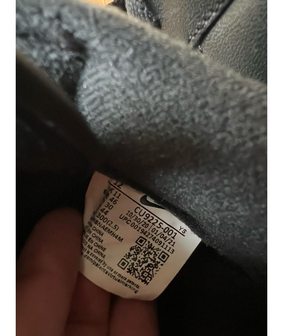NIKE Черные кожаные низкие кроссовки / кеды, фото 5