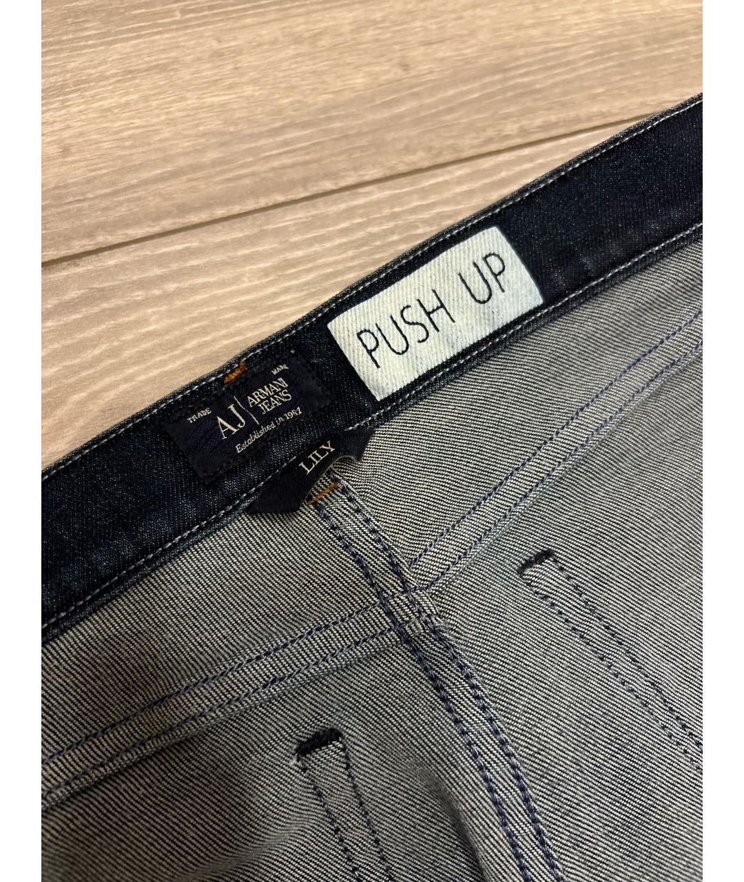 ARMANI JEANS Темно-синие хлопковые джинсы слим, фото 4