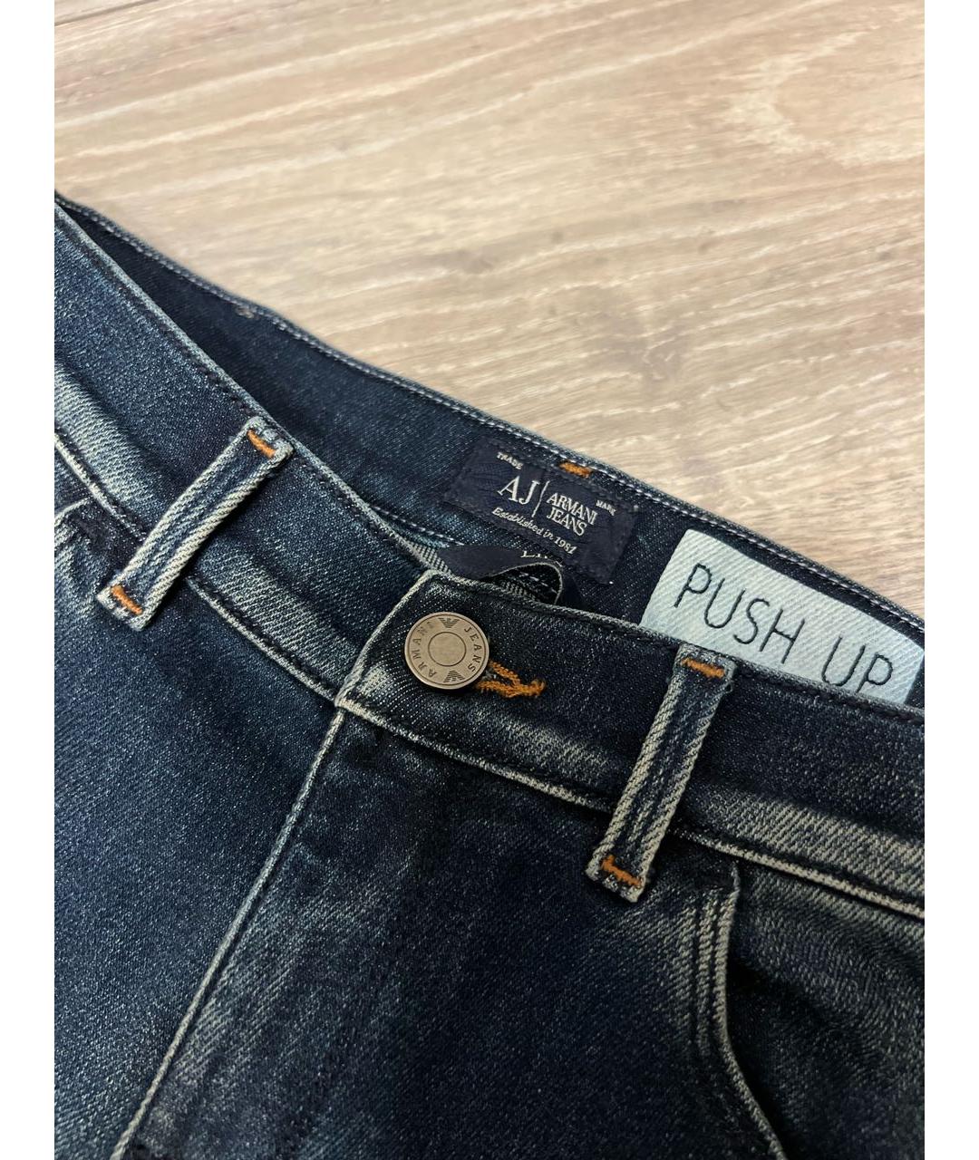 ARMANI JEANS Темно-синие хлопковые джинсы слим, фото 2