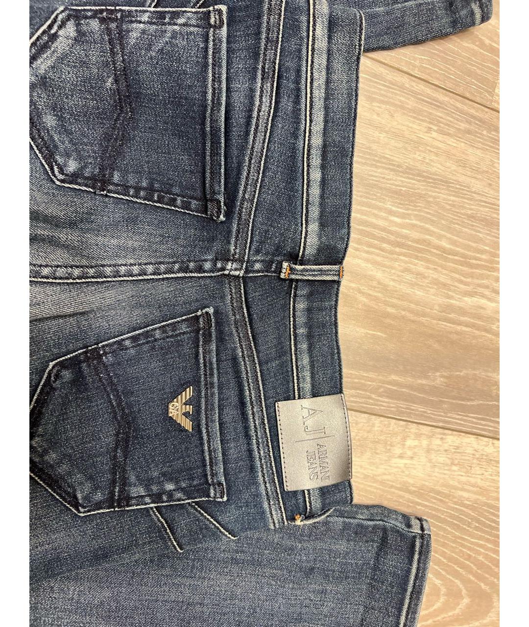 ARMANI JEANS Темно-синие хлопковые джинсы слим, фото 3