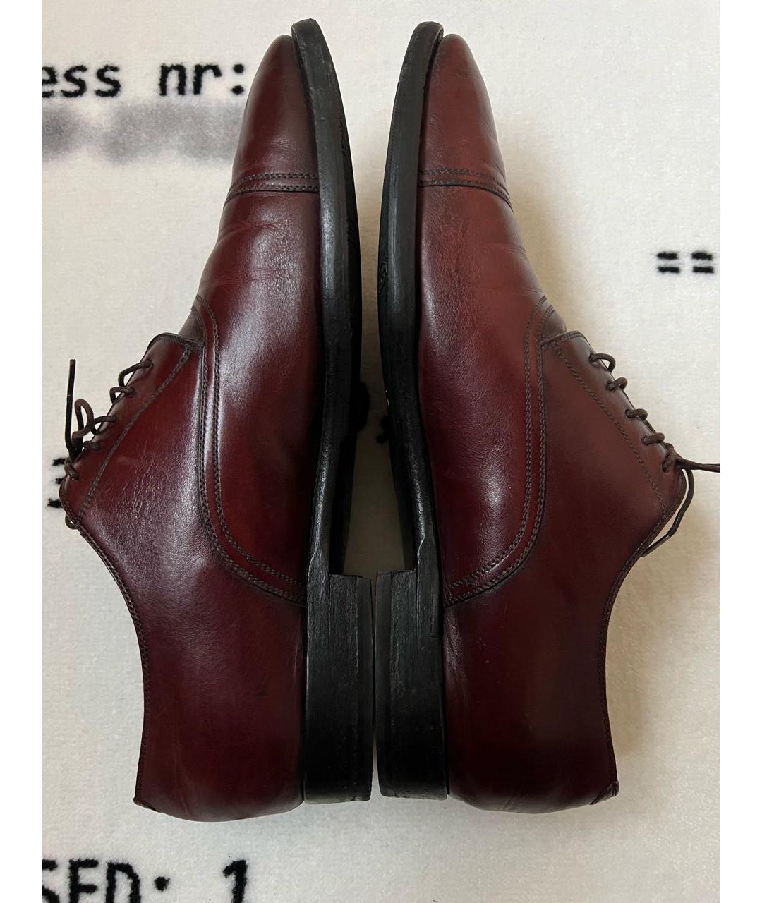 KITON Бордовые кожаные туфли, фото 4