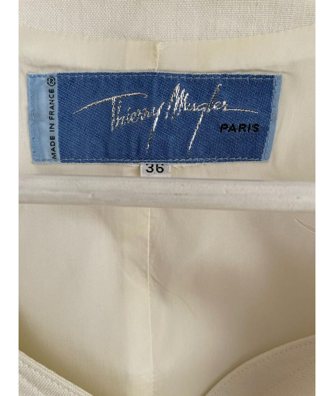 THIERRY MUGLER VINTAGE Белый льняной жакет/пиджак, фото 4