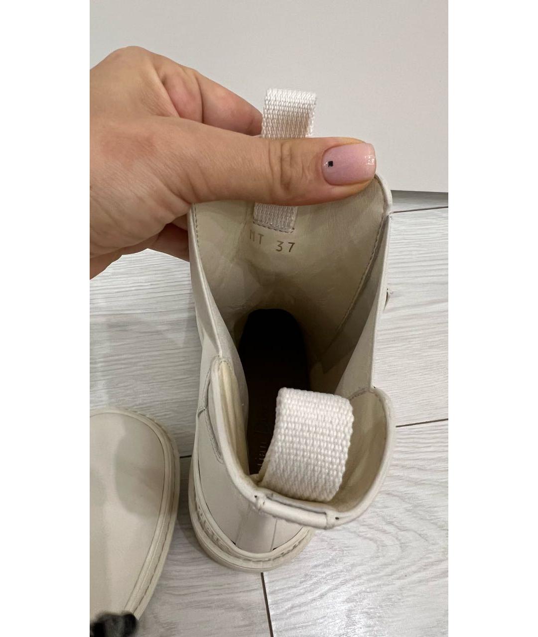 CHRISTIAN DIOR Бежевые кожаные ботинки, фото 3